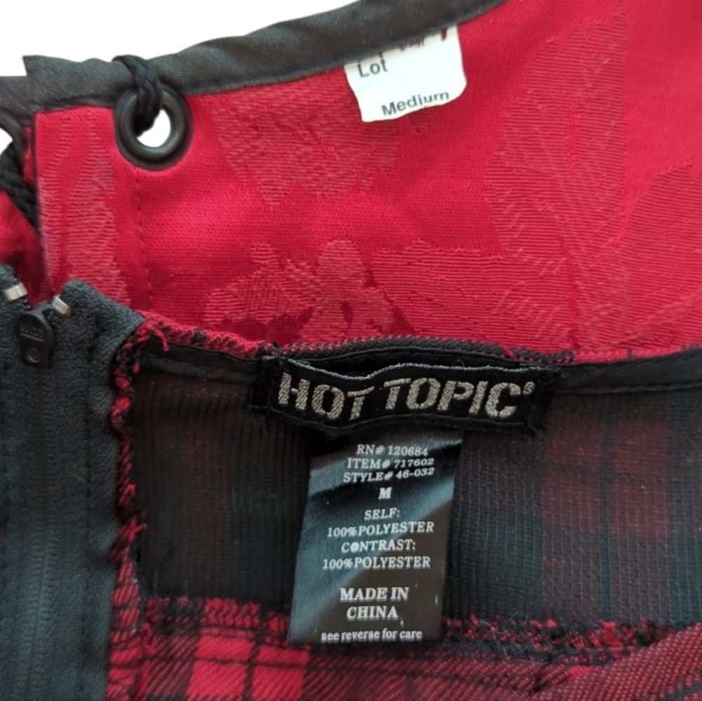 Hot Topic Red and Black Plaid Corset Dress - Picture 11 of 12